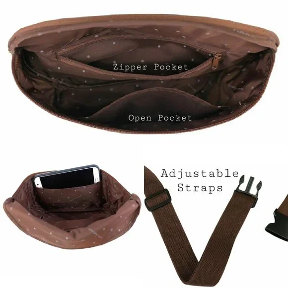 Waterproof Blush Large Fanny Pack Crossbody Sling - Picture 2 of 9